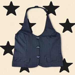 ★pinstripe halter vest top ★